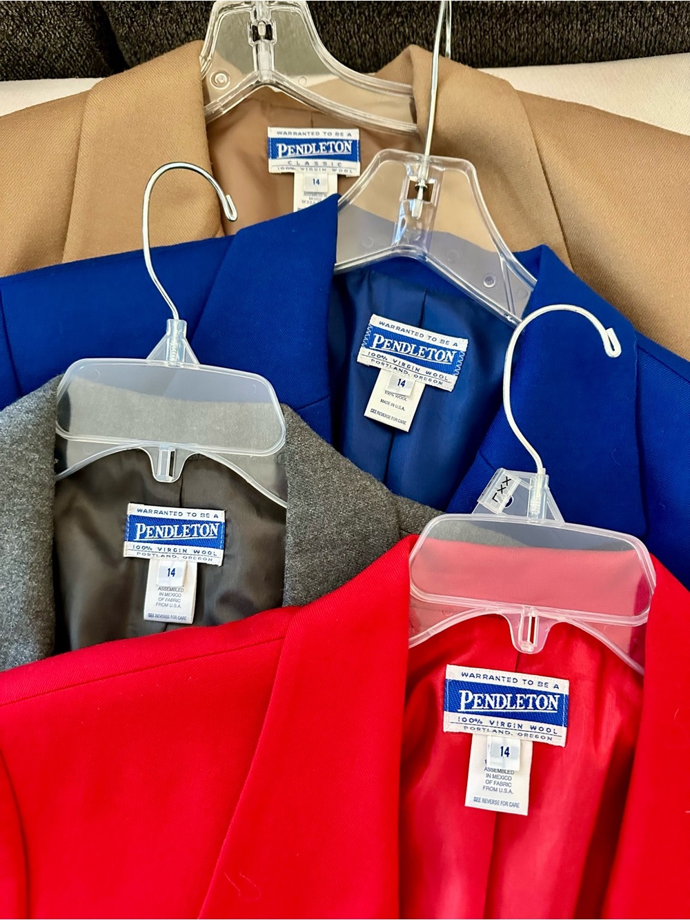 Pendleton Women's Blazer Bundle in Red, Royal Blue, Camel, Gray